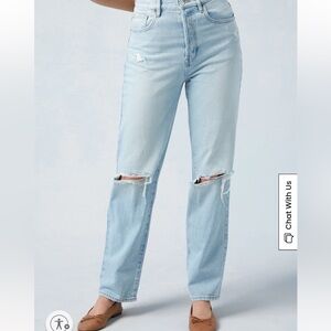PacSun Eco Light Blue Distressed High Waisted Dad Jeans